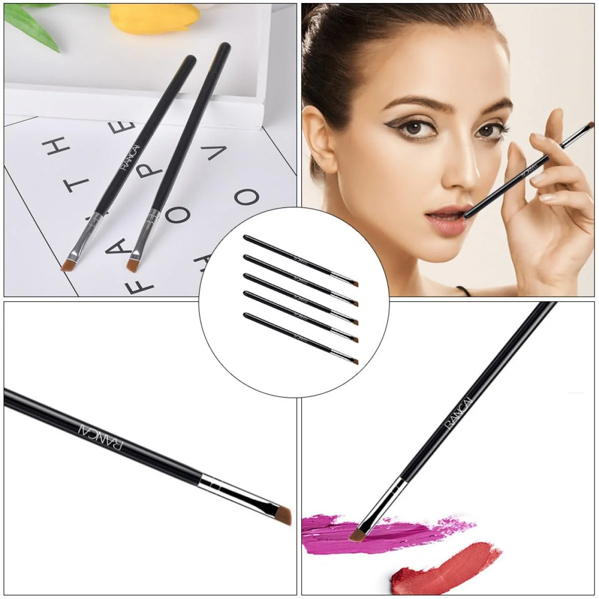 Кисти для макияжа minkissy 15 штук, скошенная, фото №4