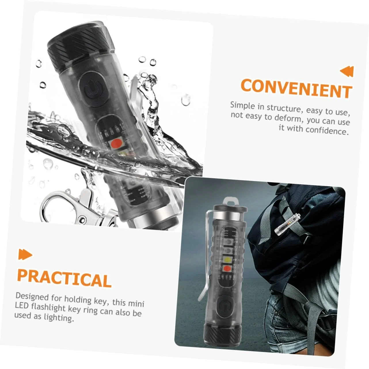 Фонарик-брелок TOYANDONA Мини с кольцом для ключей PC, фото №6 Фонарик-брелок TOYANDONA Мини с кольцом для ключей PC, фото №6