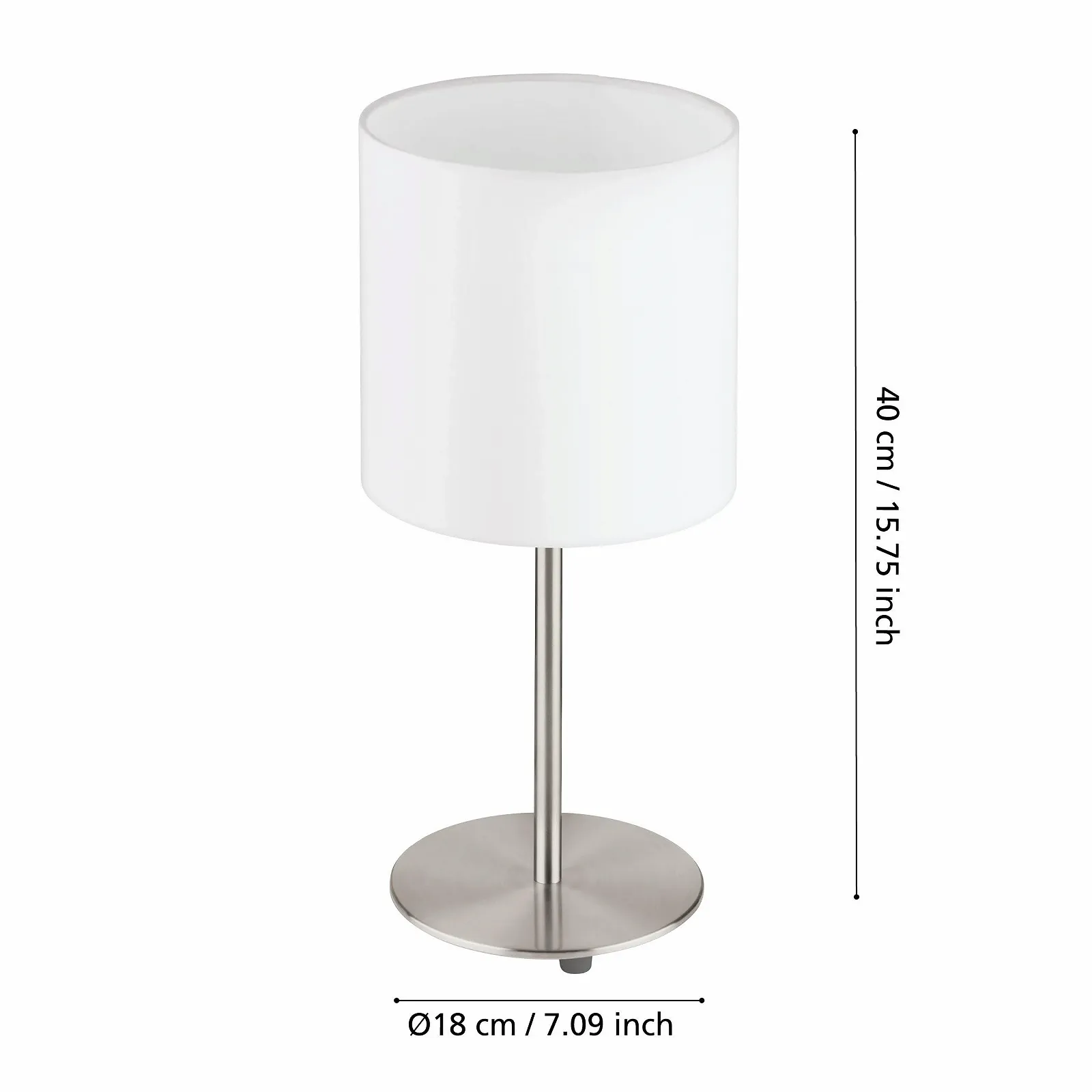 Настільна лампа Eglo Pasteri матовий нікель біла E27 H40 см, фото №7