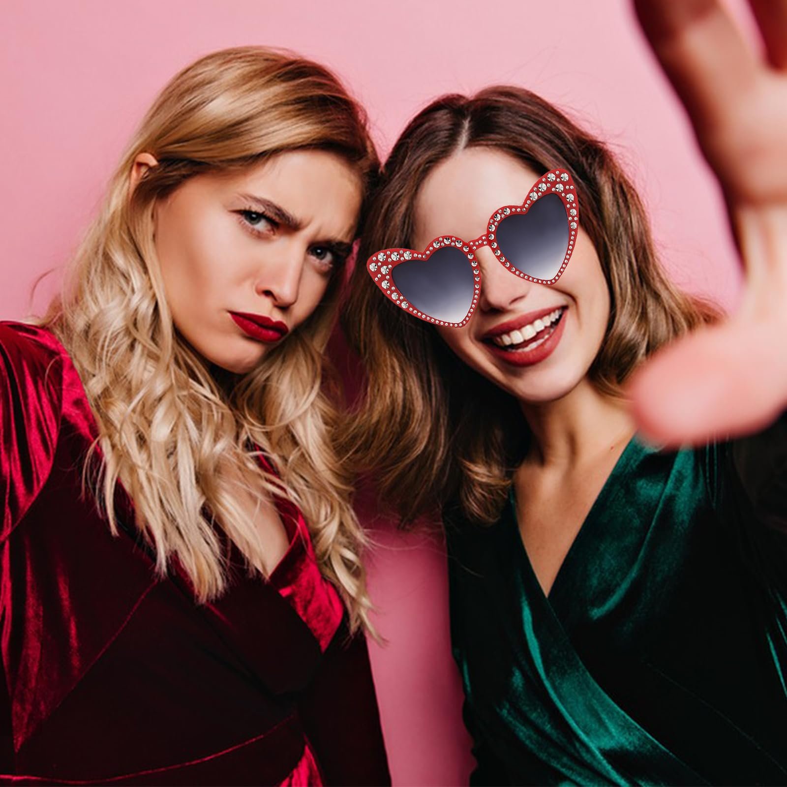 Сонцезахисні окуляри Серце Doukesh Жіночі, серцеподібні зі стразами, фото №6