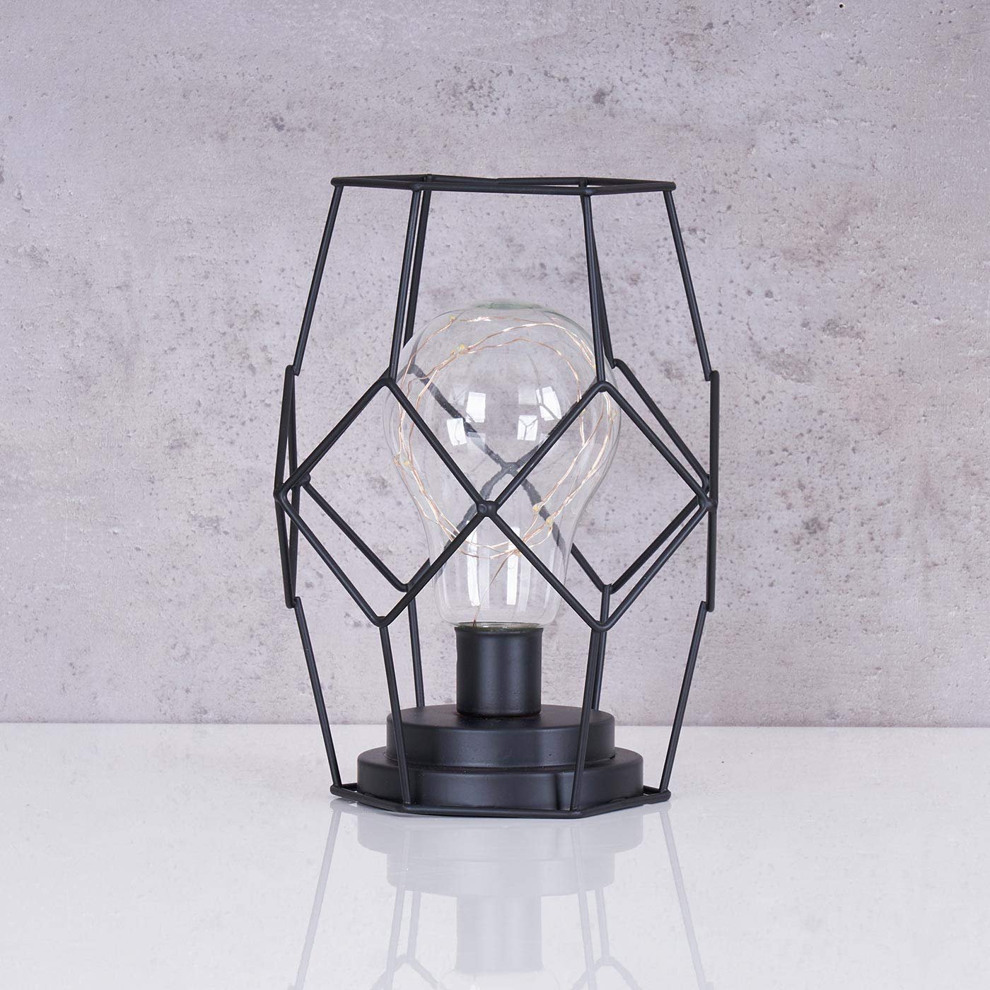 Настільна лампа LED levandeo індустріальний стиль 17 x 22 см чорна, фото №3