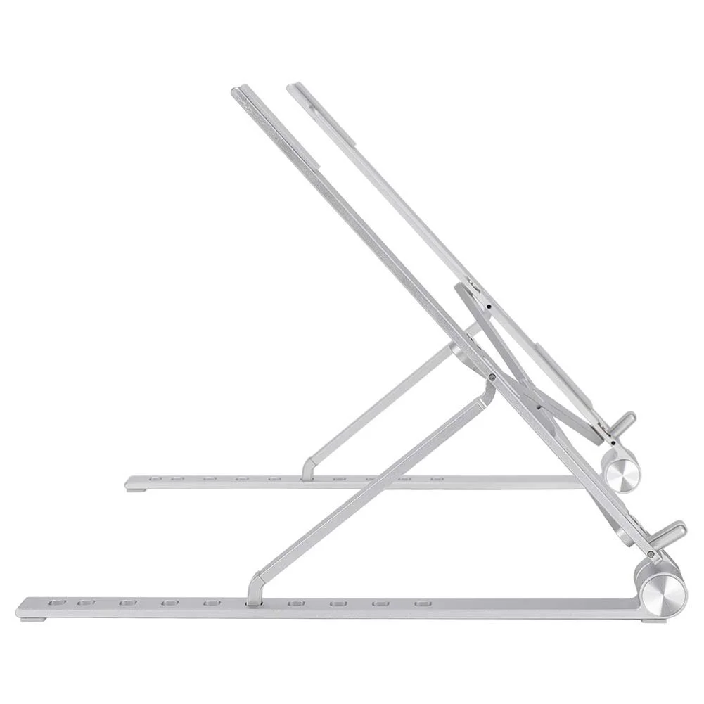 Підставка для ноутбука Denash з міцного алюмінієвого сплаву, срібляста, з ергономічним дизайном для домашнього офісу, фото №1