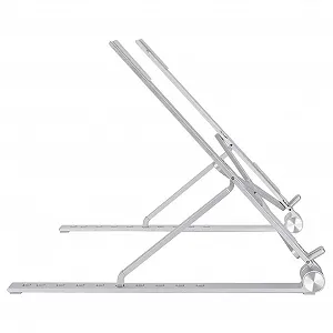 Підставка для ноутбука Denash з міцного алюмінієвого сплаву, срібляста, з ергономічним дизайном для домашнього офісу - Фото 1