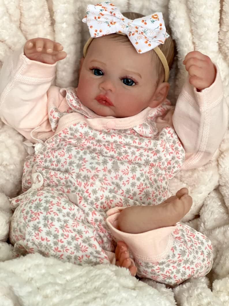 Лялька Anano Reborn Baby Silicone Lifelike 48 см Full Silicone Soft Newborn Reborn Baby Doll Meadow Блакитні Очі, фото №2