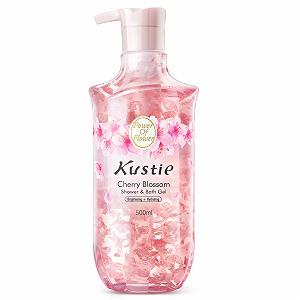 Гель для душу Kustie Natural Cherry Blossom з пелюстками вишні та ефірними оліями, зволожувальний, з дозатором, 500 мл - Фото 1