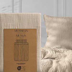 Постільна білизна Muslin Hausfelder 135 x 200 см, бежева - Фото 1