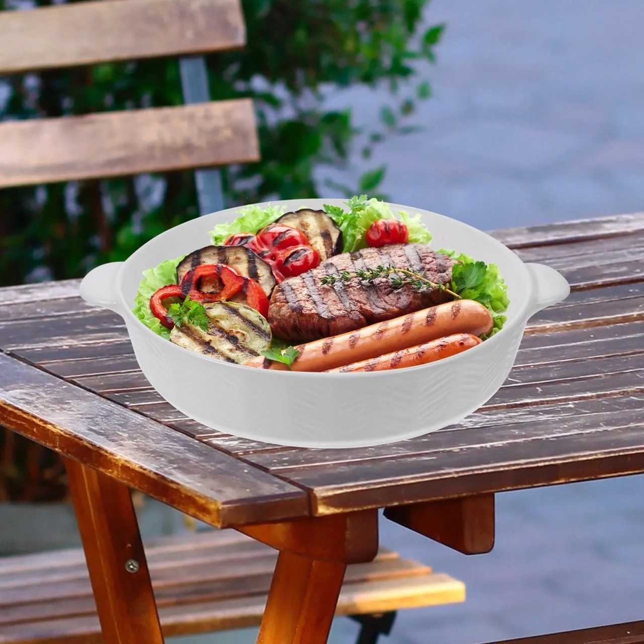 Форма для запікання Alipis Керамічна кругла з подвійними ручками Біла, фото №9