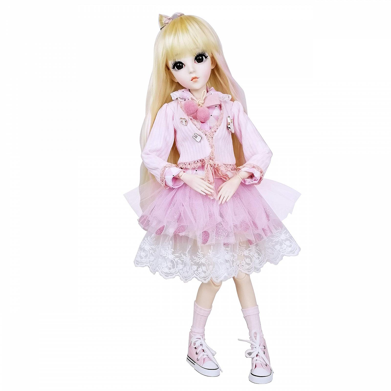 Кукла EVA BJD 1/3 Ball Mechanical Jointed с полным набором одежды пальто обувь волосы носки штаны аксессуары высота 24 дюйма (Abby), фото №2