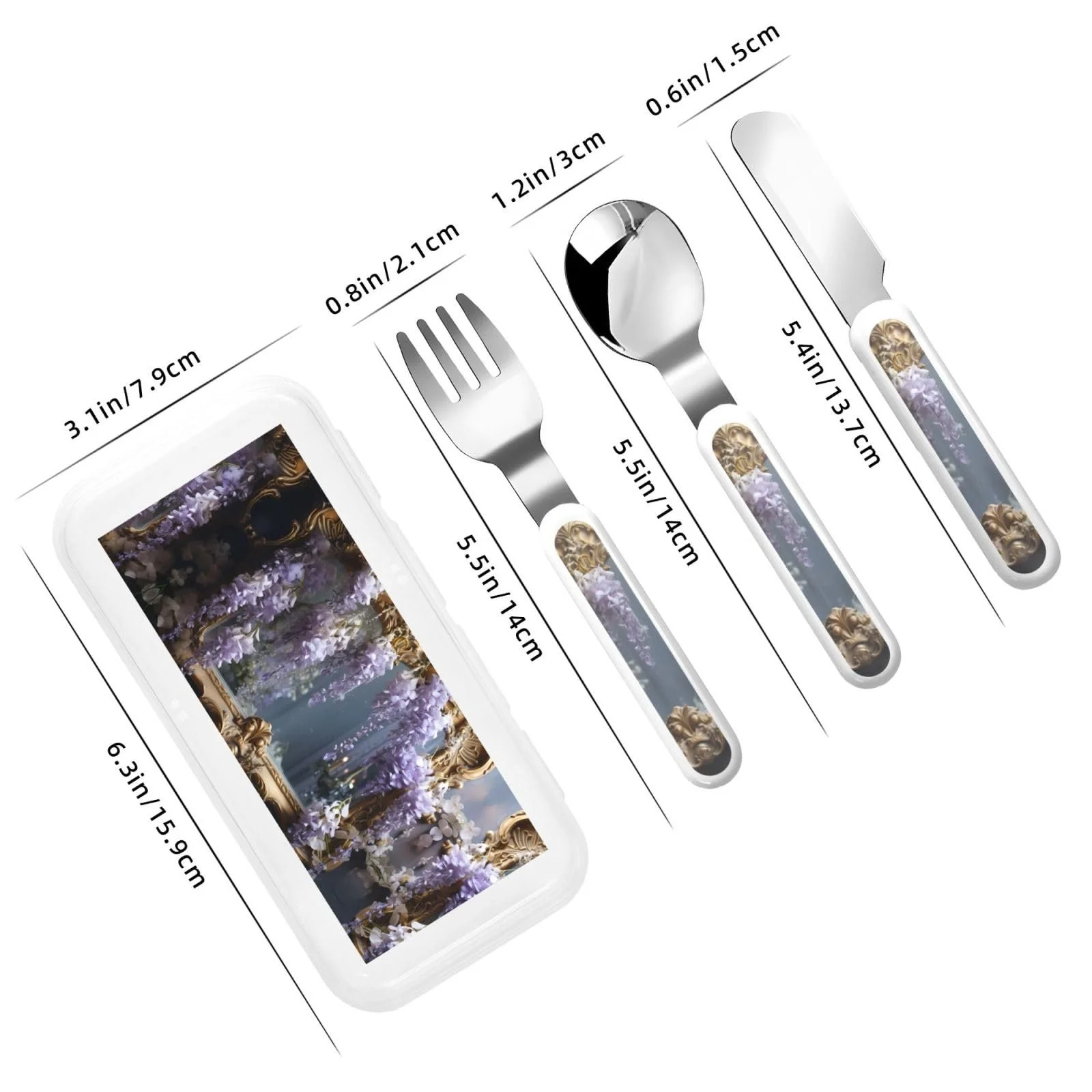 Набір дитячих столових приборів Bilderrahmen Viburnum з принтом, три предмети, багаторазовий, фото №3 Набір дитячих столових приборів Bilderrahmen Viburnum з принтом, три предмети, багаторазовий, фото №3