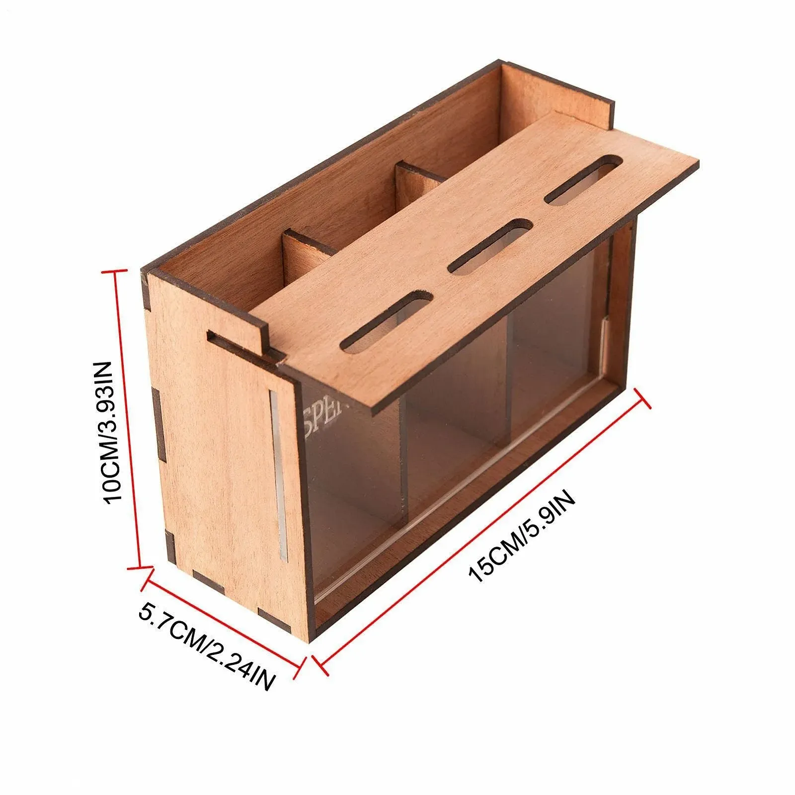 Скарбничка-органайзер Дерев'яна 3 Секції зі знімною кришкою Портативна, фото №7