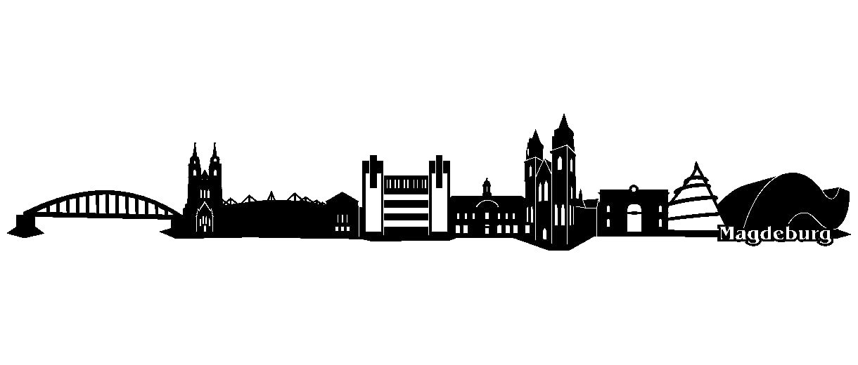 Наклейка на стіну Samunshi Magdeburg Skyline 100 x 16.2 см Чорна, фото №1