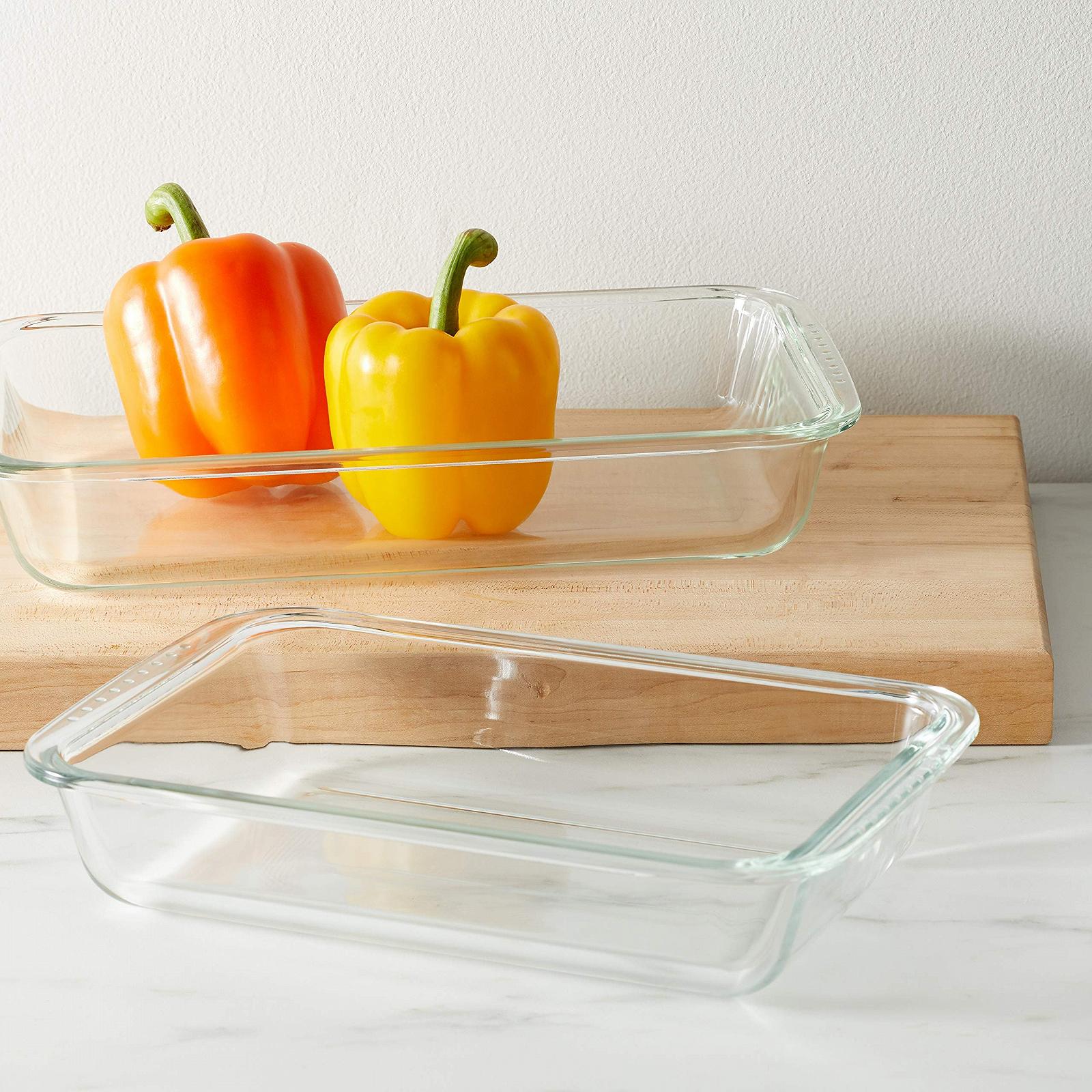 Набір форм для запікання Amazon Basics скляні прямокутні 3 л та 1.5 л 2 шт. Прозорі, фото №6 Набір форм для запікання Amazon Basics скляні прямокутні 3 л та 1.5 л 2 шт. Прозорі, фото №6