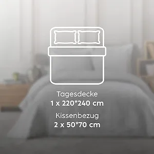 Покрывало Elart 220 x 240 см и 2 наволочки 50 x 70 см, жаккардовое плетение, мягкое, серое synthetic.ua - Фото 1