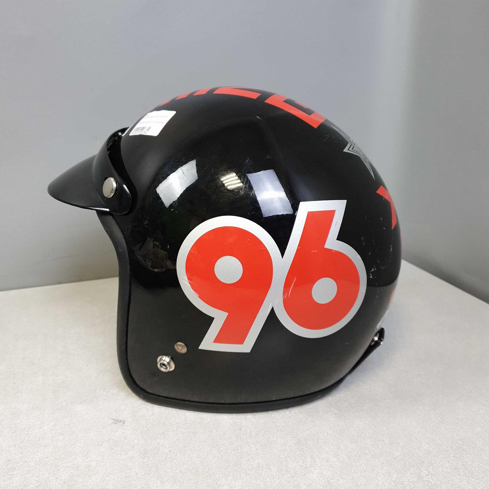 Шлемы Шлем мотоциклетный открытое лицо 3/4 Black-Red, фото №2