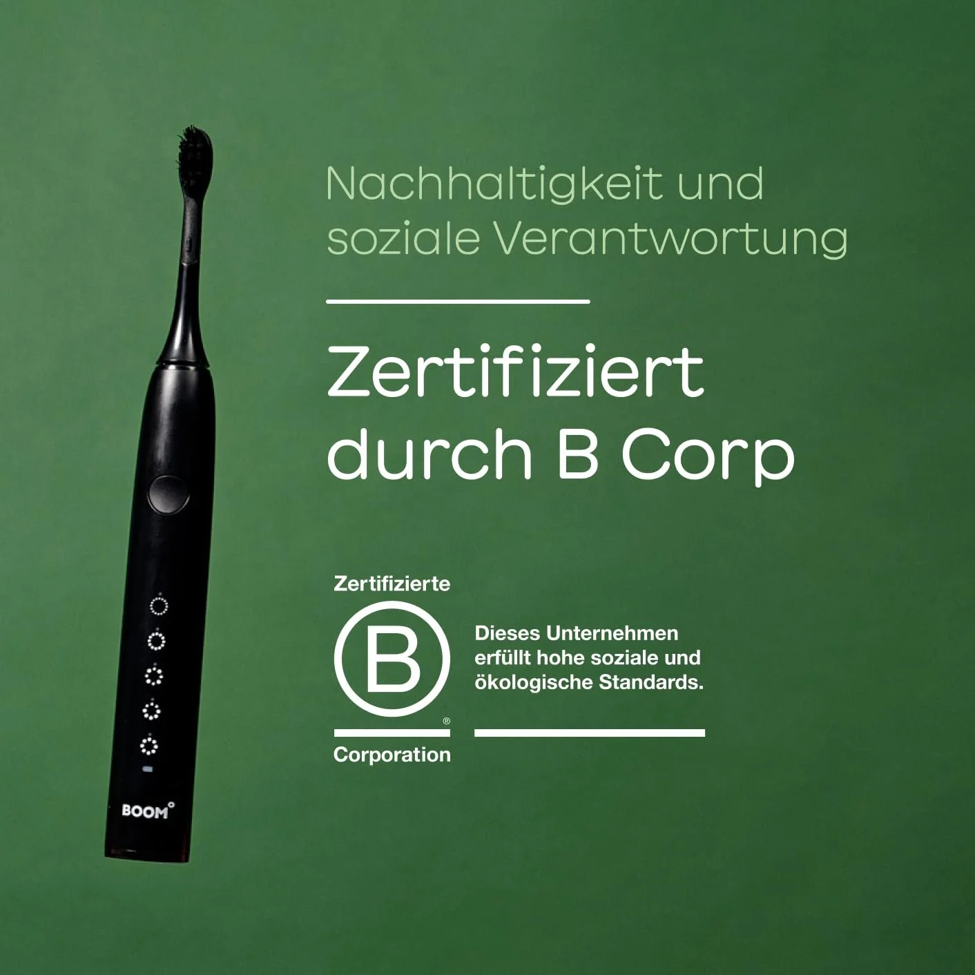 Звуковая электрическая зубная щетка BOOMBRUSH аккумулятор на 90 дней Black, фото №3