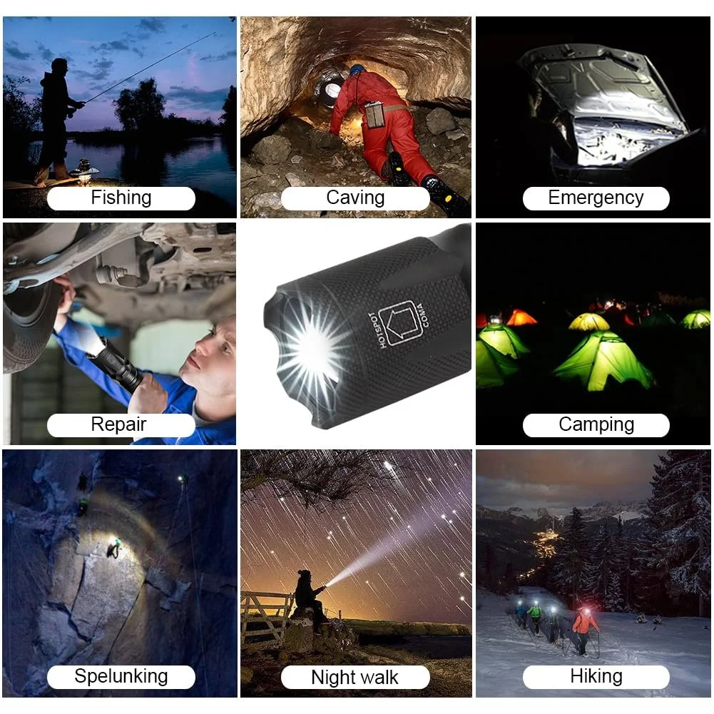 Набір світлодіодних ліхтарів 2-в-1 DaskFire 900 люмен, ультрафіолетовий 395 нм, 4 режими, регульований розмір, водонепроникний, фото №7