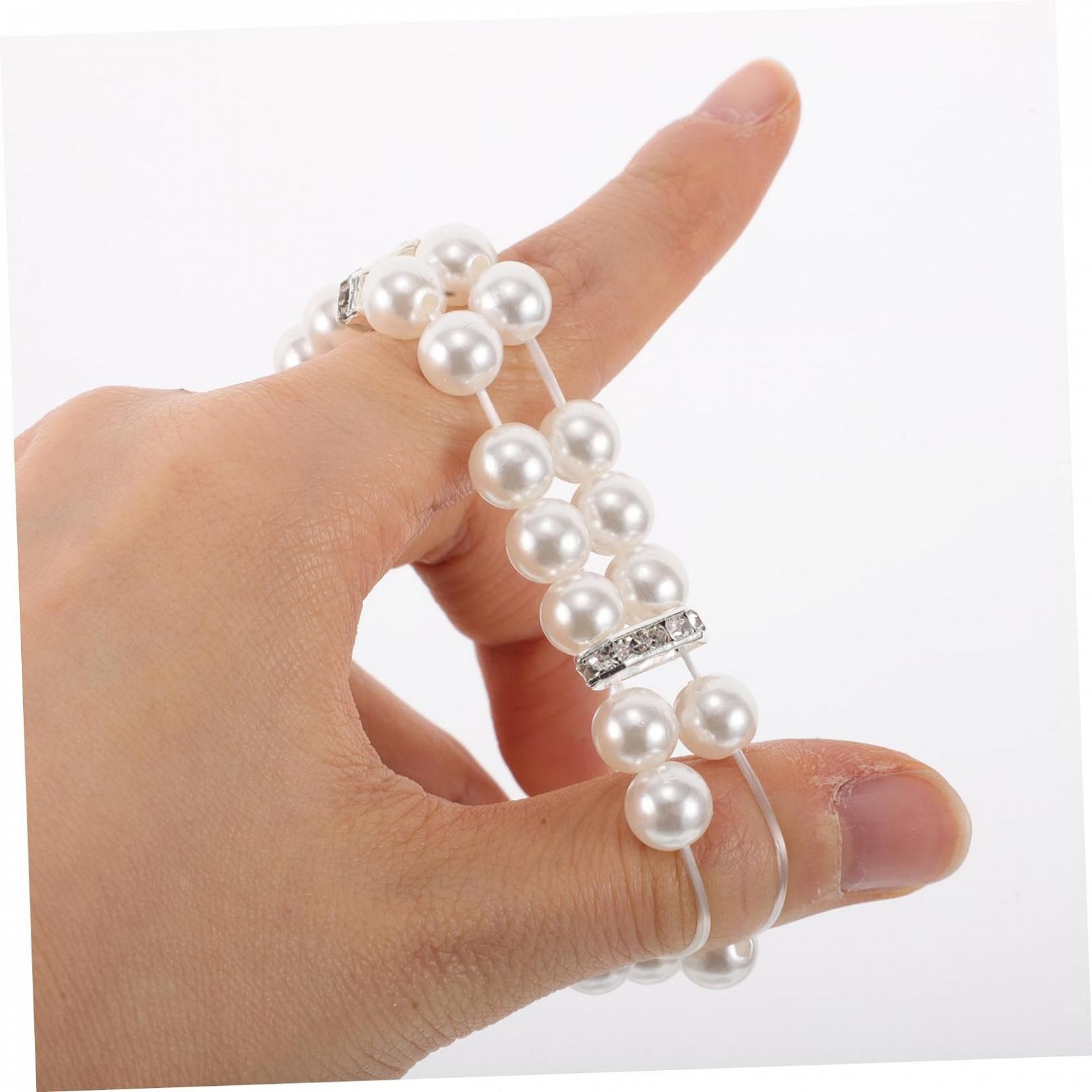 Женский Браслет Healvian Elegantes Perlenarmband со Стразами, Двойной Эластичный Манжет, Пластик, фото №3 Женский Браслет Healvian Elegantes Perlenarmband со Стразами, Двойной Эластичный Манжет, Пластик, фото №3