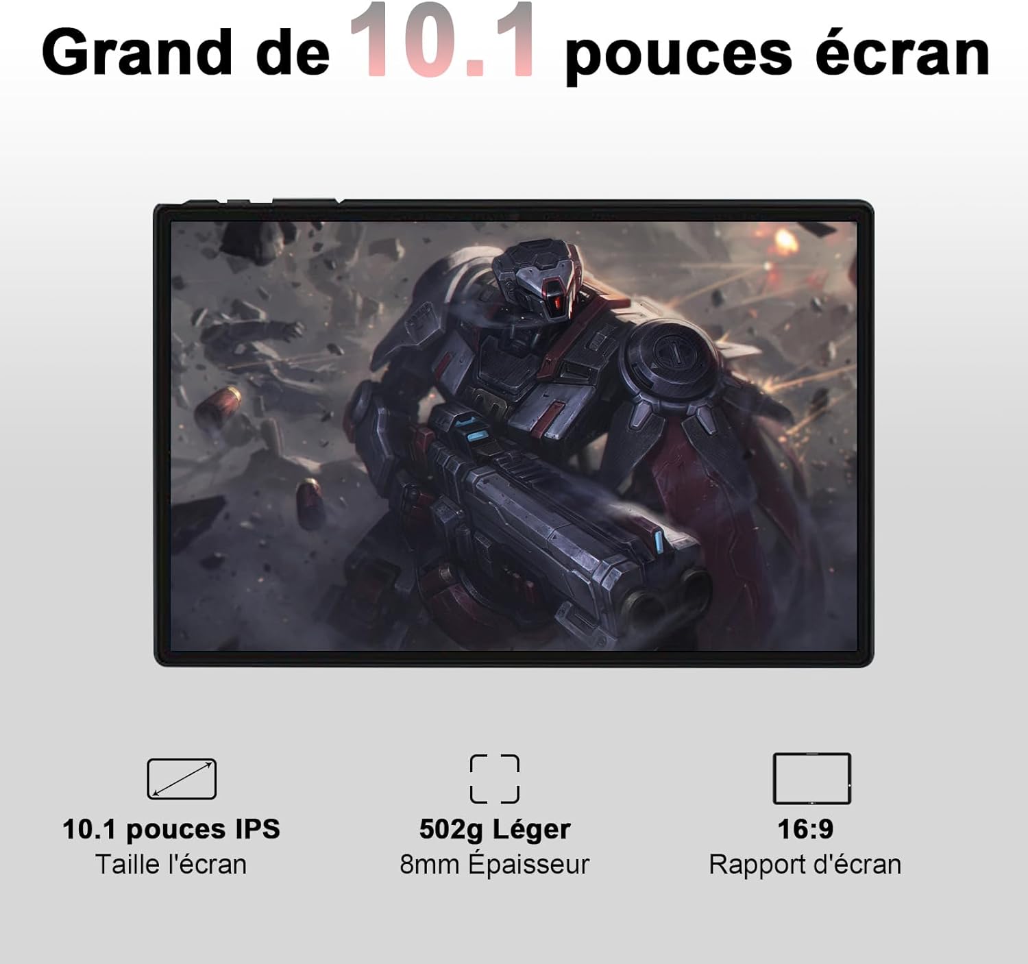 Планшет 10.1" AOCWEI X900 (6+6)/128Gb 8 ядер Android 13 8000 mAh Чорний, фото №3 Планшет 10.1" AOCWEI X900 (6+6)/128Gb 8 ядер Android 13 8000 mAh Чорний, фото №3