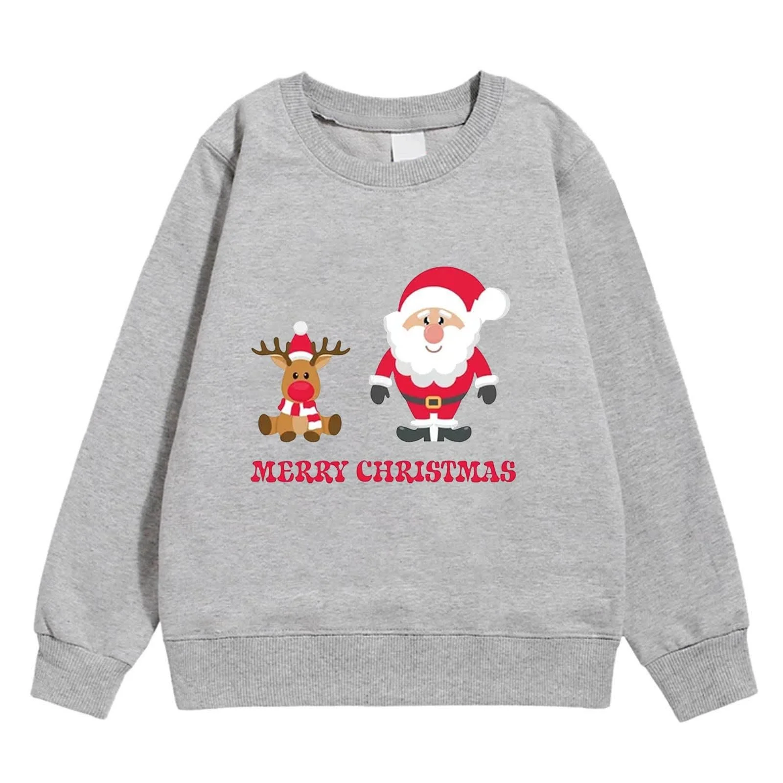 Пуловер для мальчиков 140, детский осенне-зимний рождественский пуловер с принтом, без капюшона, фото №1