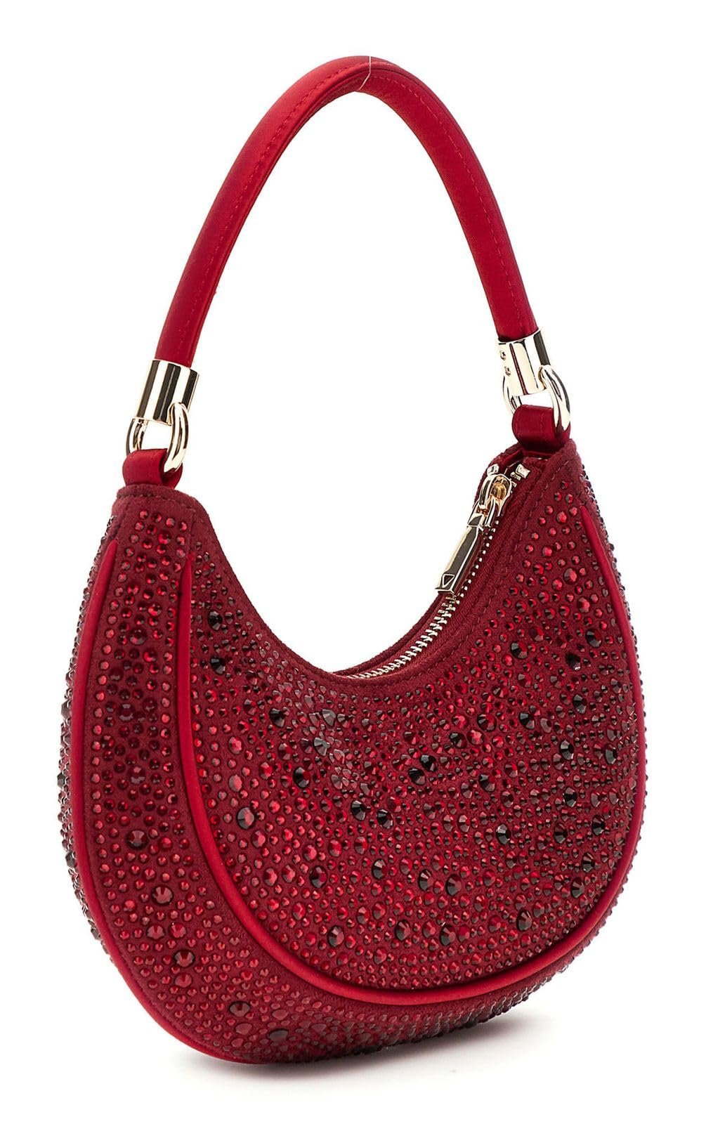 Женская сумка через плечо GUESS Zalina Mini Small Hobo Claret Красная, фото №2