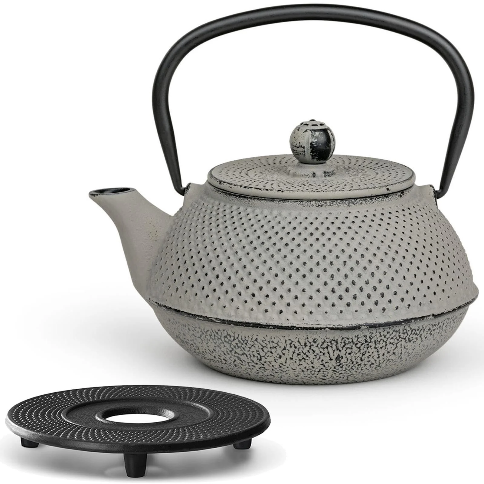 Чайник-заварник Bredemeijer Asian Чавунний Індукційний 0.8 літра Сірий з фільтром з нержавіючої сталі та підставкою, фото №1
