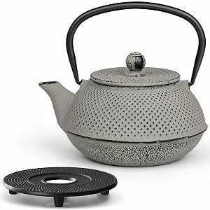 Чайник-заварник Bredemeijer Asian Чавунний Індукційний 0.8 літра Сірий з фільтром з нержавіючої сталі та підставкою - Фото 1