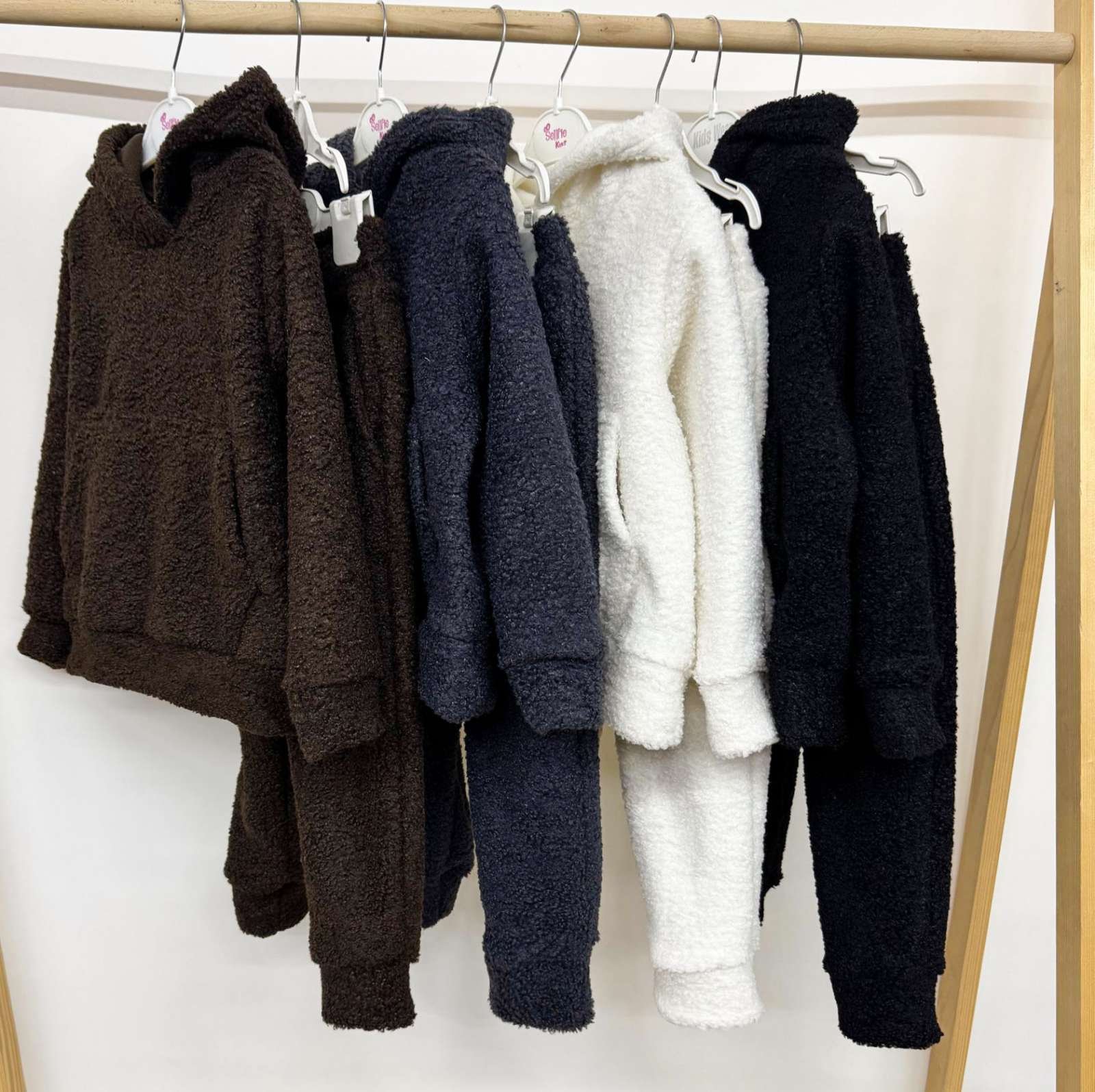 Тёплый детский костюм Тедди от 98 до 158 см | джемпер с капюшоном + штаны костюм барашка, фото №1