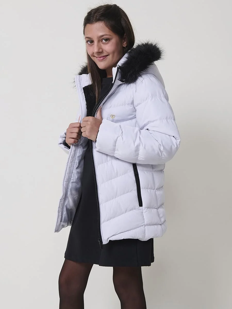 Куртка Koroshi стьобана для дівчат Перлинно-сіра, з коміром-стійкою, фото №7