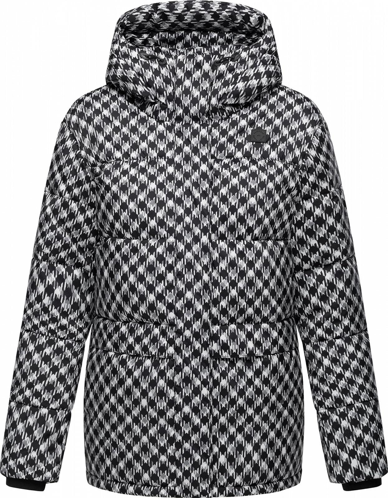 Зимняя Куртка Ragwear YOUMODO Женская Теплая стеганая куртка Водонепроницаемая и ветрозащитная с модным узором "гусиная лапка" и капюшоном Wikesh Print, фото №1