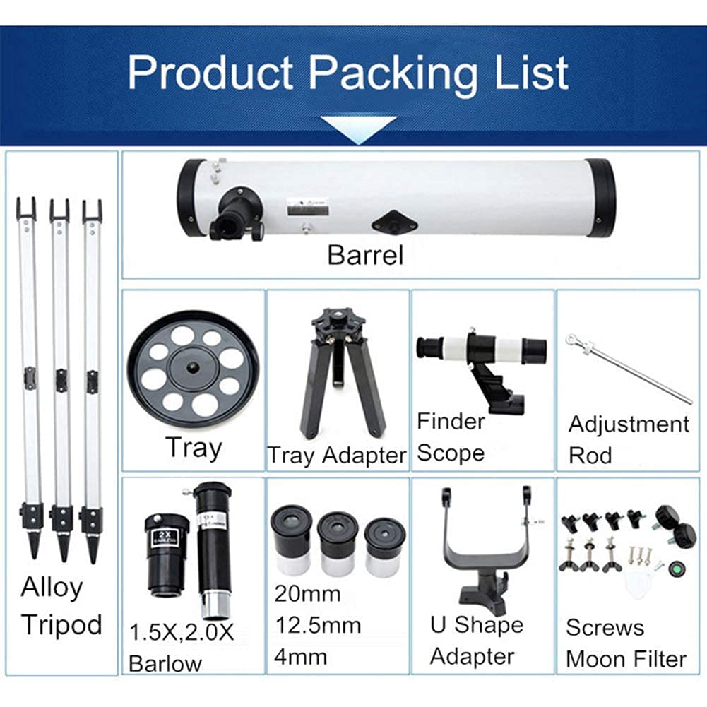 Оптичний телескоп Opes HD 350x відбивач з алюмінієвим штативом, фото №4