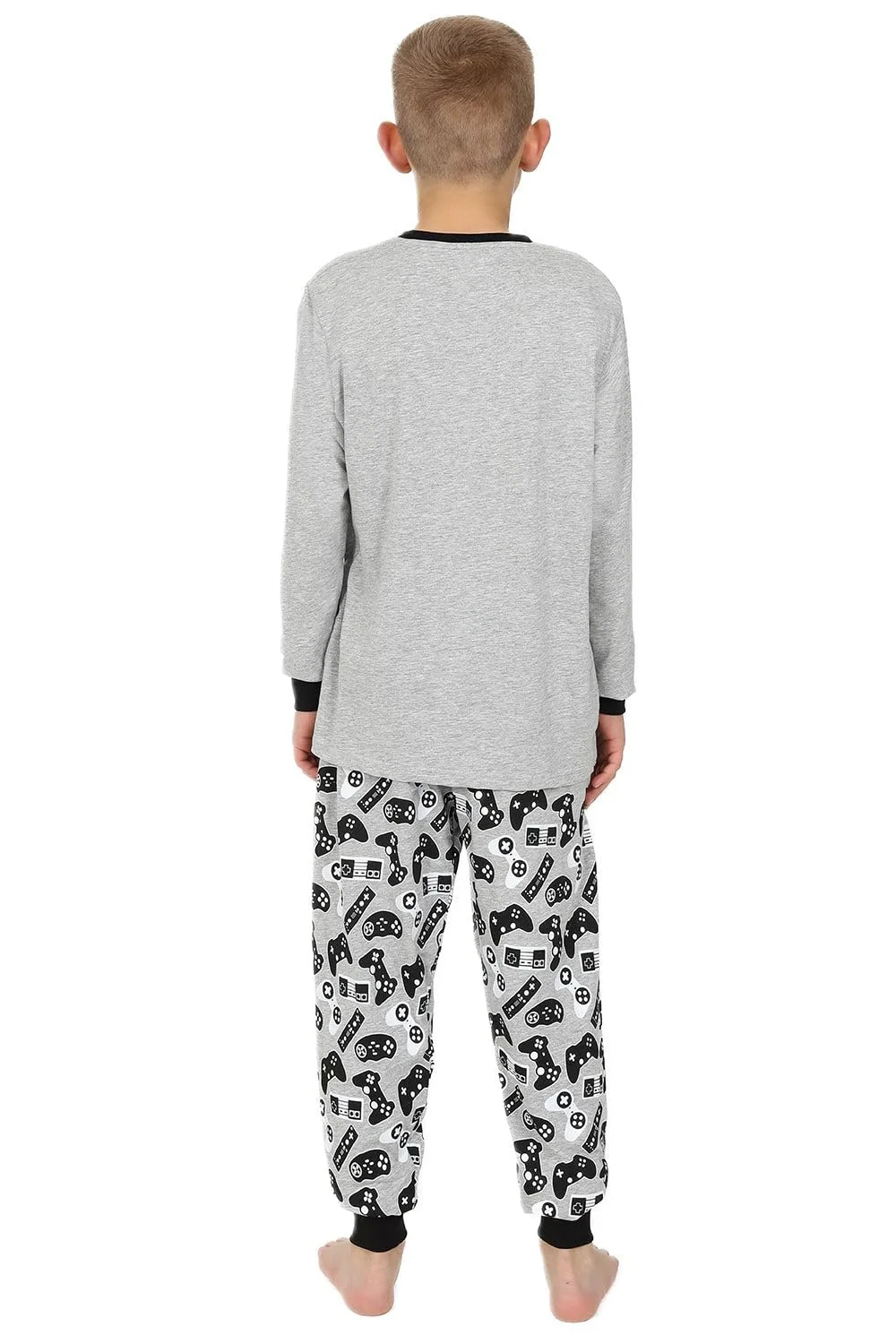 Піжама для хлопчиків I Had To Pause My Game to Be Here Gaming Controller Сіра Довга Бавовна, фото №4