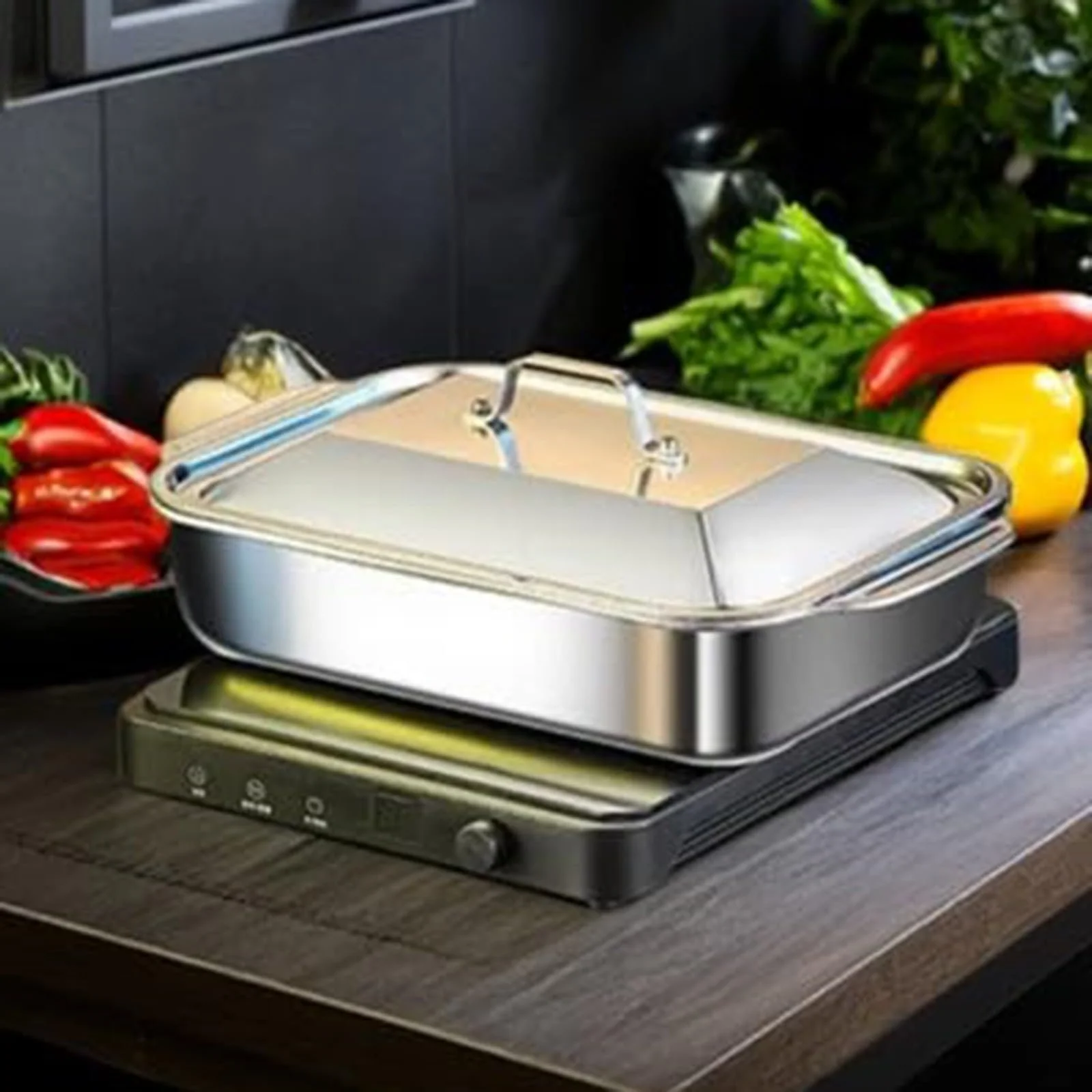 Форма для лазаньи нержавеющая сталь с крышкой и ручками 46 x 28 x 6 см толщина 2 мм промышленный класс качества, фото №6 Форма для лазаньи нержавеющая сталь с крышкой и ручками 46 x 28 x 6 см толщина 2 мм промышленный класс качества, фото №6