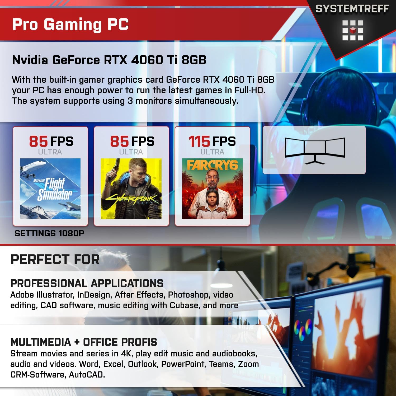 Комп'ютер SYSTEMTREFF Gaming Intel Core i9-12900KF Nvidia GeForce RTX 4060 Ti 32GB 1TB, фото №5 Комп'ютер SYSTEMTREFF Gaming Intel Core i9-12900KF Nvidia GeForce RTX 4060 Ti 32GB 1TB, фото №5