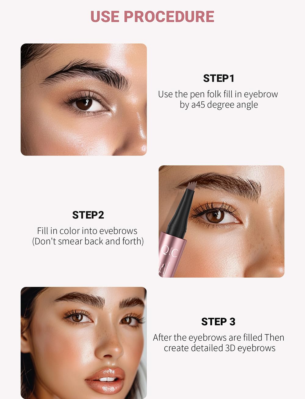 Олівець для брів 3D Magic Waterproof Microblading Light Brown, фото №6