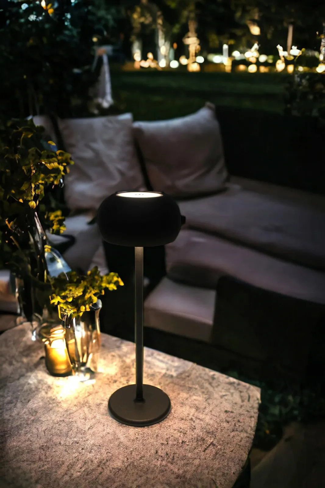 Настольная лампа PL401 аккумуляторная сенсорная диммируемая теплый белый 35.5 см, фото №3