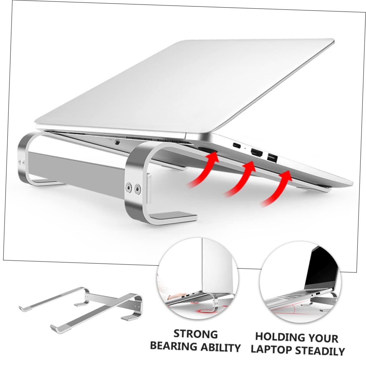 Подставка для ноутбука Homoyoyo Алюминиевый сплав Серебристый, фото №3