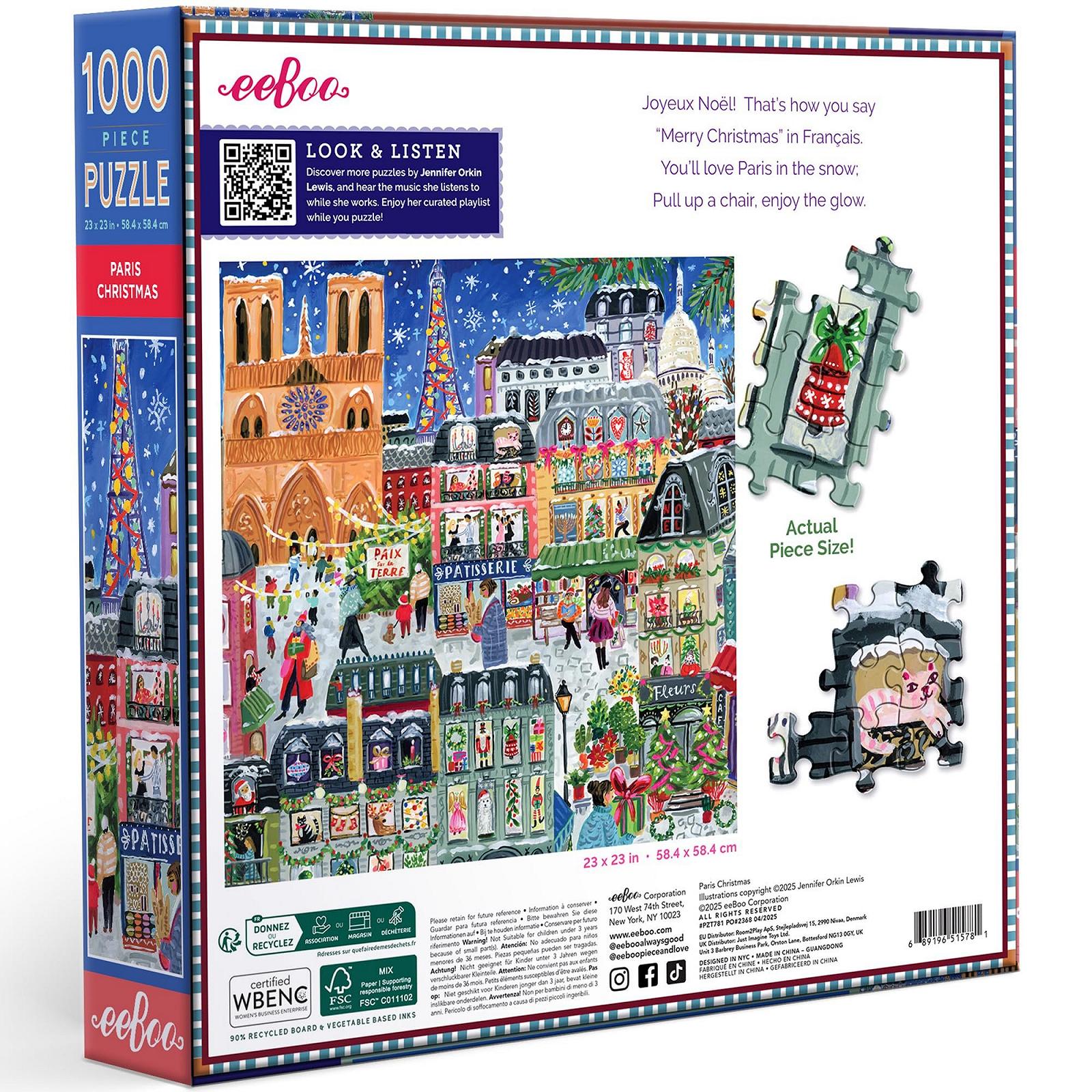 Пазл Eeboo Christmas in Paris Рождество в Париже 1000 элементов 58,5 x 58,5 см, фото №2