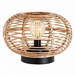 Настільна лампа LED Bamboo 32 см E27 6 Вт 806 лм 2700 К Чорний/Натуральний synthetic.ua - Фото 1