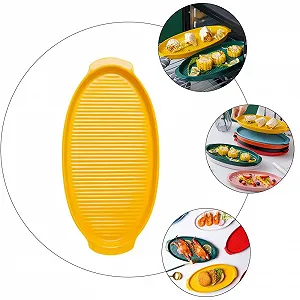 Форма для запікання LIFKOME керамічна овальна термостійка з двома ручками Жовта Мала synthetic.ua - Фото 1