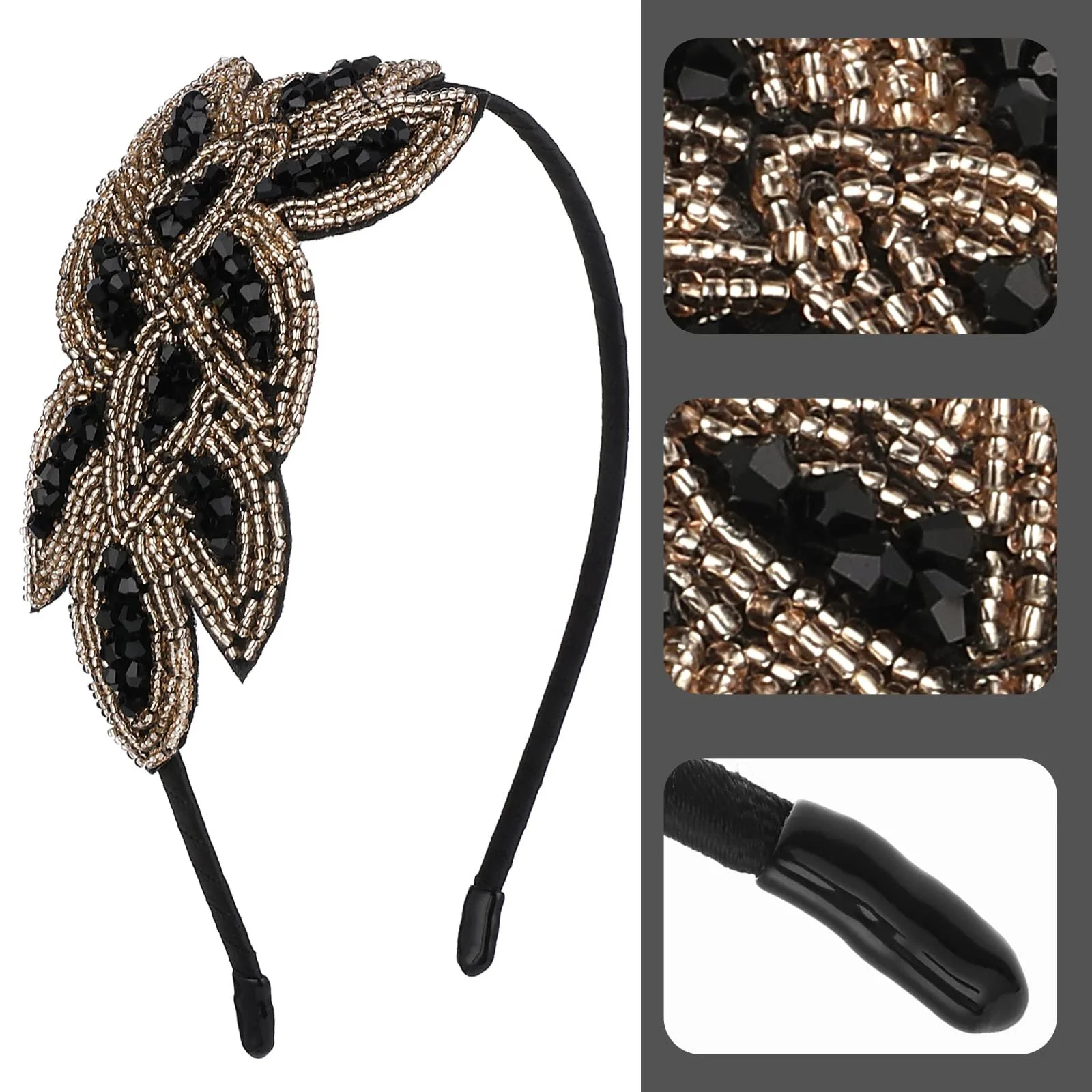 Обруч на голову Sibba 1920-х років, кришталева, фото №3