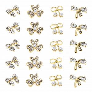 Прикраса для нігтів Housoutil Хрест, золотистий - Фото 1