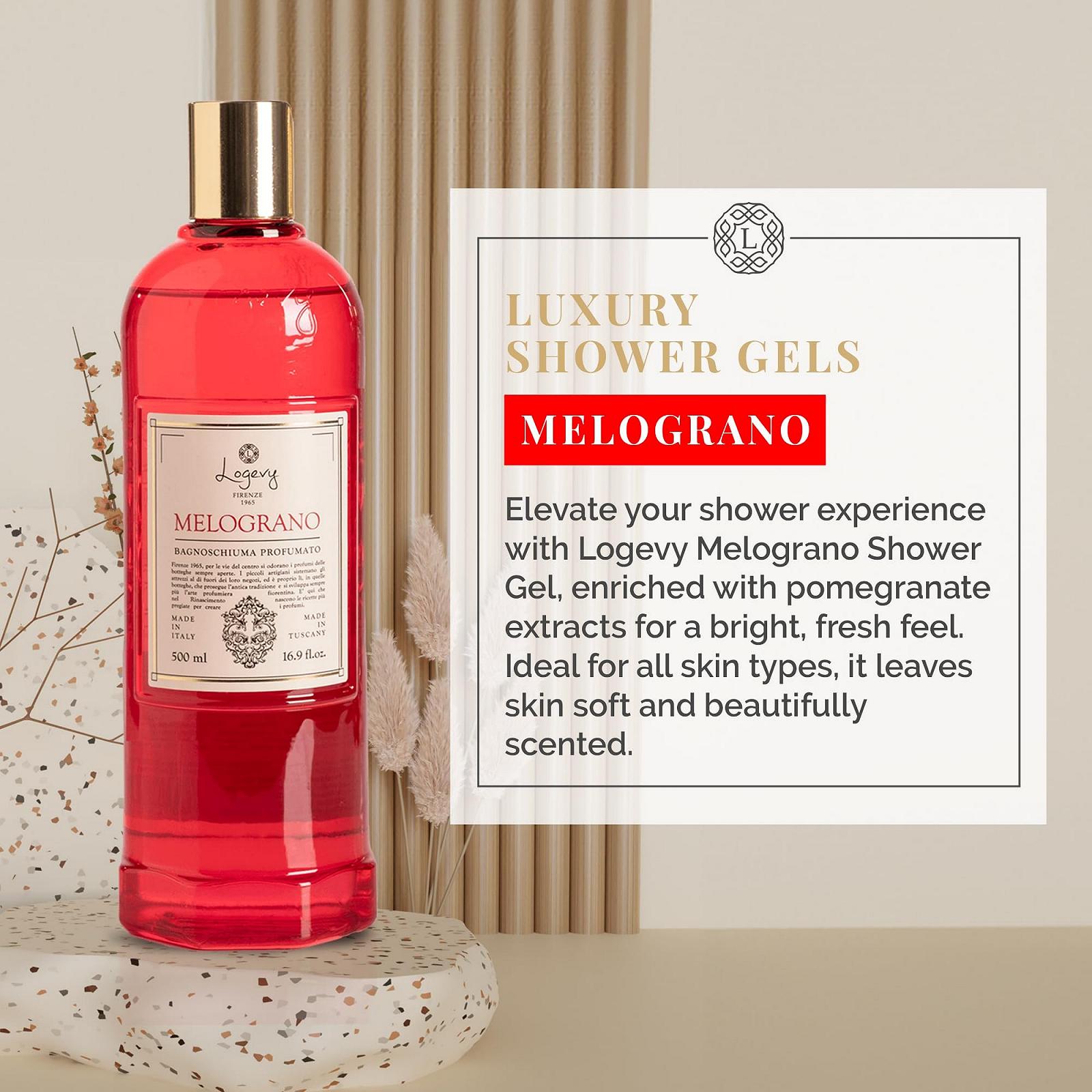 Гель для душа Logevy Pomegranate Nourishing Moisturising Soothing and Revitalising 500 мл, фото №2 Гель для душа Logevy Pomegranate Nourishing Moisturising Soothing and Revitalising 500 мл, фото №2