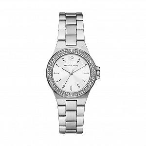 Женские часы Michael Kors Lennox Three Hand нержавеющая сталь серебристый и белый, MK7280-AMZUK - Фото 1