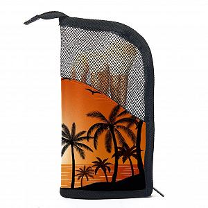 Набор кистей для макияжа в органайзере Sonnenuntergang am tropischen Meeresstrand, 12 штук - Фото 1