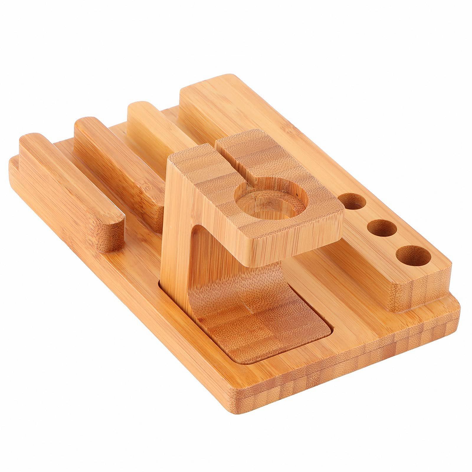 Настольный держатель для телефона для ноутбука, деревянная подставка, компактный дизайн, экономия места, фото №9