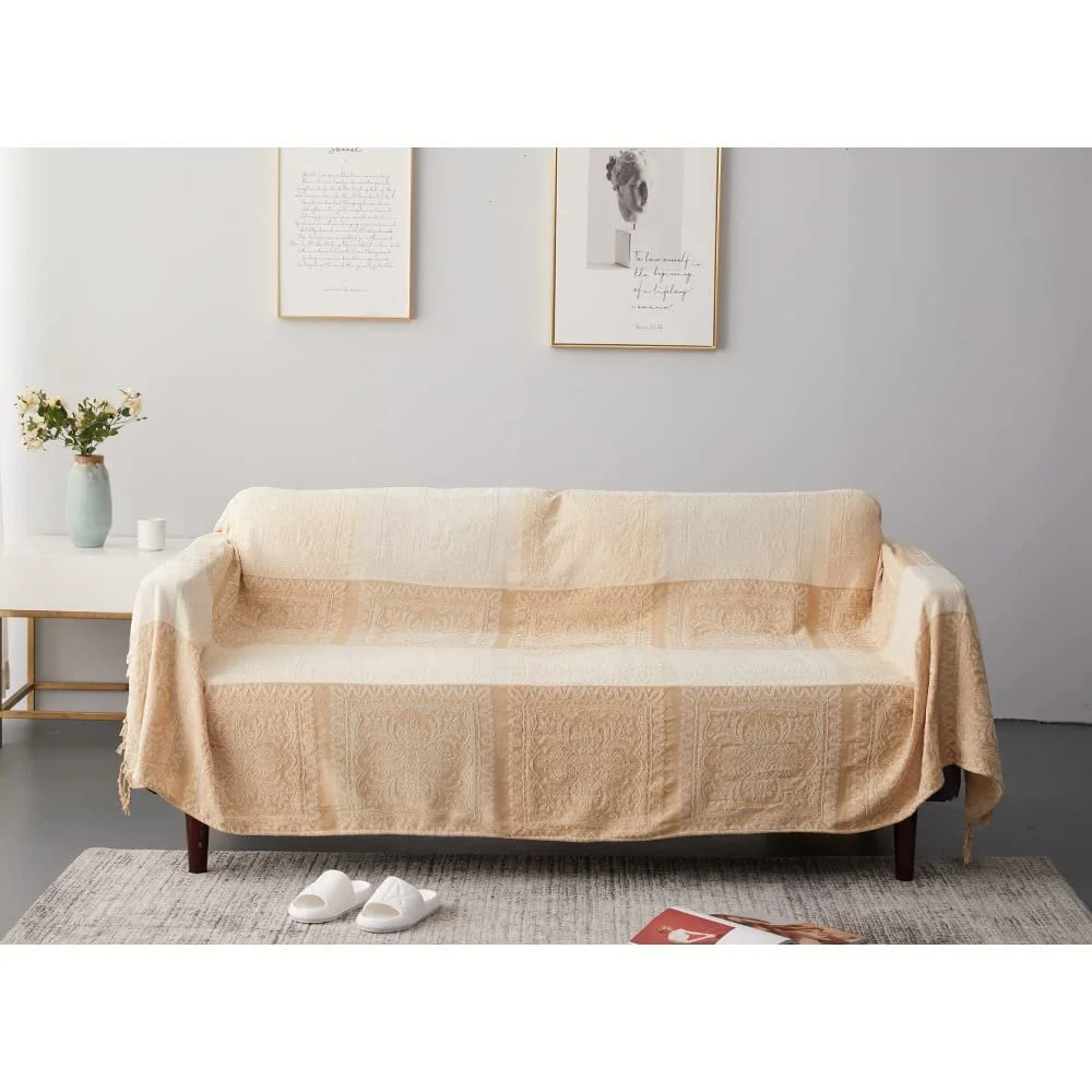 Покривало ELEOPTION Chenille Жакардове Покривало з Китицями Декоративне для Ліжка Дивана Крісла, фото №7 Покривало ELEOPTION Chenille Жакардове Покривало з Китицями Декоративне для Ліжка Дивана Крісла, фото №7