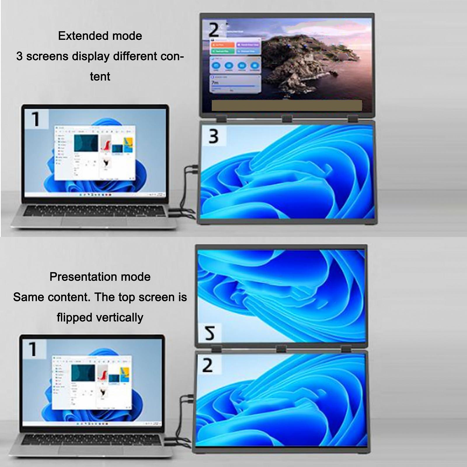 Портативний Монітор 15.6 дюймів 60Hz 1080P FHD USB C HDMI Ігровий IPS Комп'ютерний дисплей 360° Поворот, фото №5