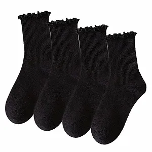 Шкарпетки з рюшами Чорний, 4 пари - Фото 1