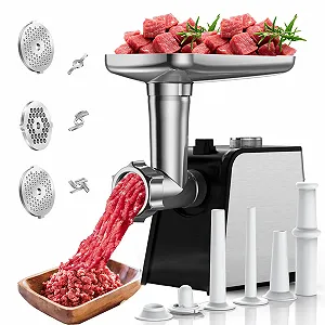 Электрическая мясорубка 3-в-1 3200W с насадкой для колбас нержавеющая сталь - Фото 1