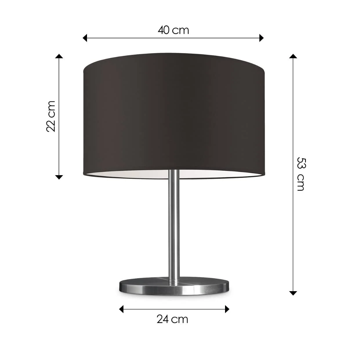 Настільна лампа Home Sweet Home Mauro Modern 40/40/35.6 см з тканинним абажуром E27 з вимикачем шоколадна, фото №6